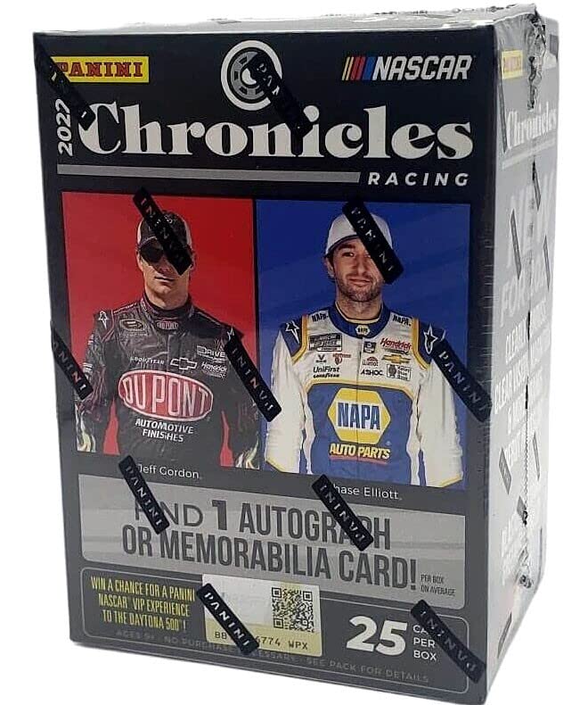 2022 Chronicles Racing Blaster Box Nascar 5 Cards per Pack 5 Packs Per Box 1 Memorabilia or Autograph Per Box
